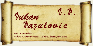 Vukan Mazulović vizit kartica